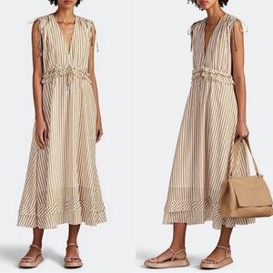 Robert Rodriquez Mariel Striped Sundress white with gold stripes size S